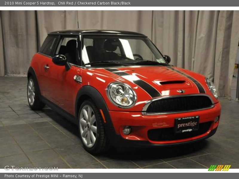 Chili Red / Checkered Carbon Black/Black 2010 Mini Cooper S Hardtop