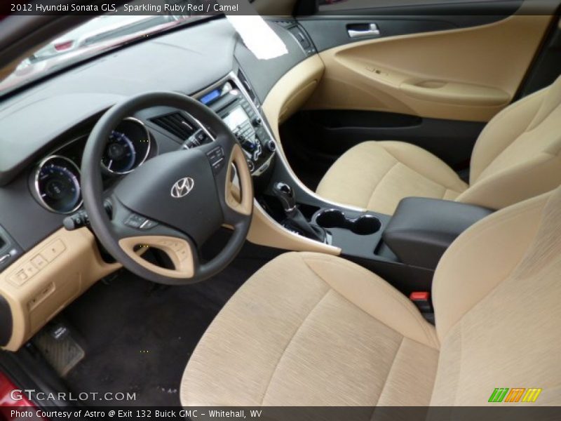 Sparkling Ruby Red / Camel 2012 Hyundai Sonata GLS