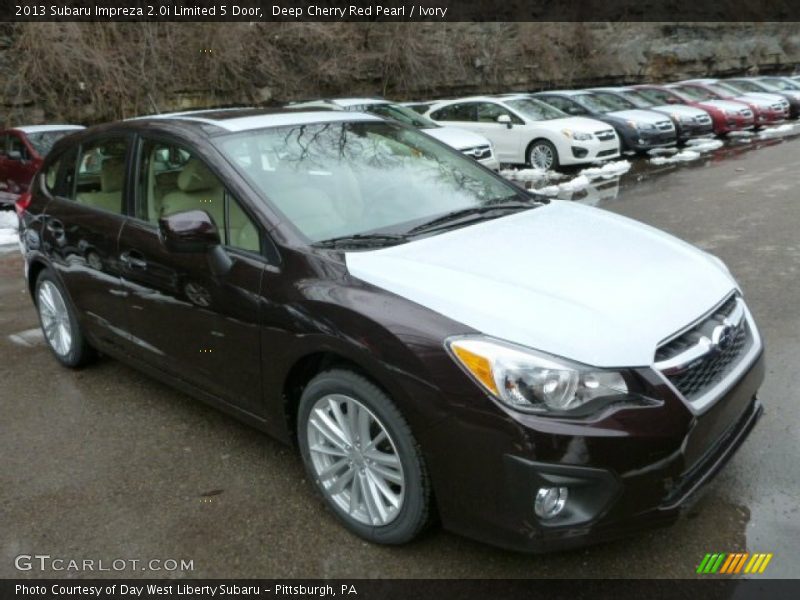 Deep Cherry Red Pearl / Ivory 2013 Subaru Impreza 2.0i Limited 5 Door