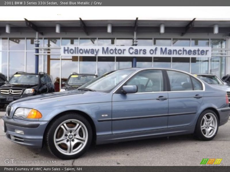 Steel Blue Metallic / Grey 2001 BMW 3 Series 330i Sedan