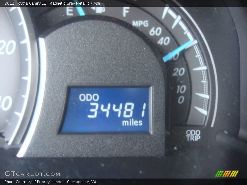 Magnetic Gray Metallic / Ash 2012 Toyota Camry LE