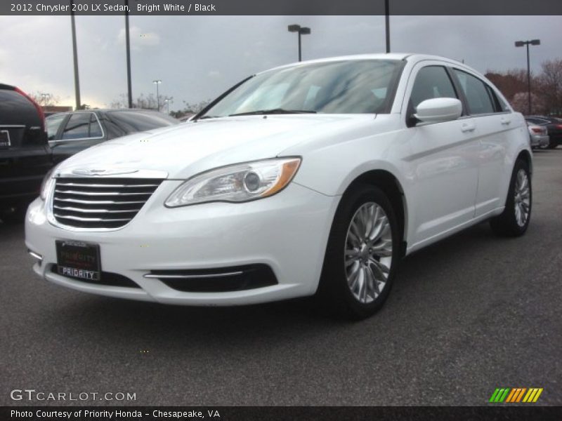 Bright White / Black 2012 Chrysler 200 LX Sedan