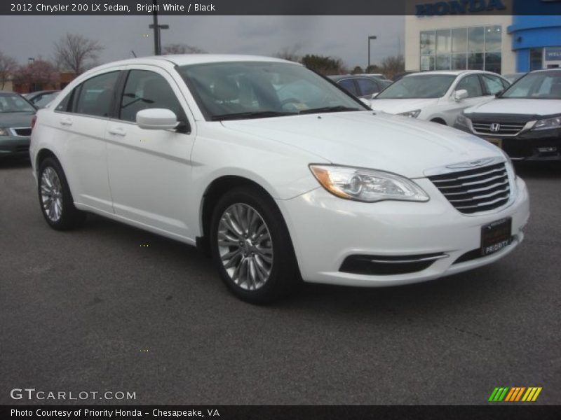 Bright White / Black 2012 Chrysler 200 LX Sedan