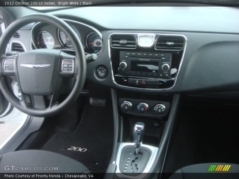 Bright White / Black 2012 Chrysler 200 LX Sedan