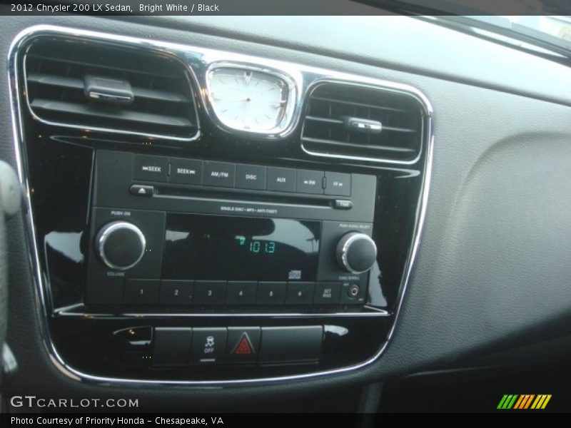 Bright White / Black 2012 Chrysler 200 LX Sedan