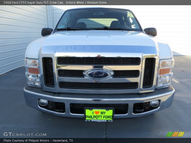 Oxford White / Medium Stone 2009 Ford F250 Super Duty XLT Crew Cab