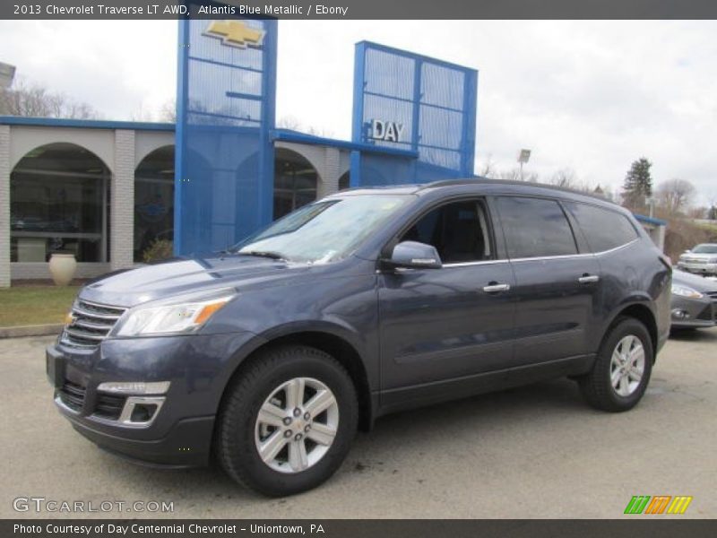 Atlantis Blue Metallic / Ebony 2013 Chevrolet Traverse LT AWD