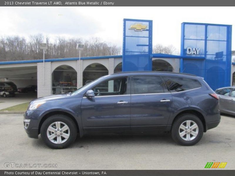 Atlantis Blue Metallic / Ebony 2013 Chevrolet Traverse LT AWD