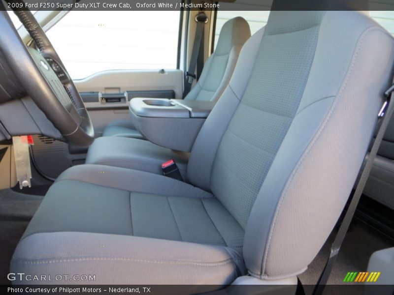 Oxford White / Medium Stone 2009 Ford F250 Super Duty XLT Crew Cab