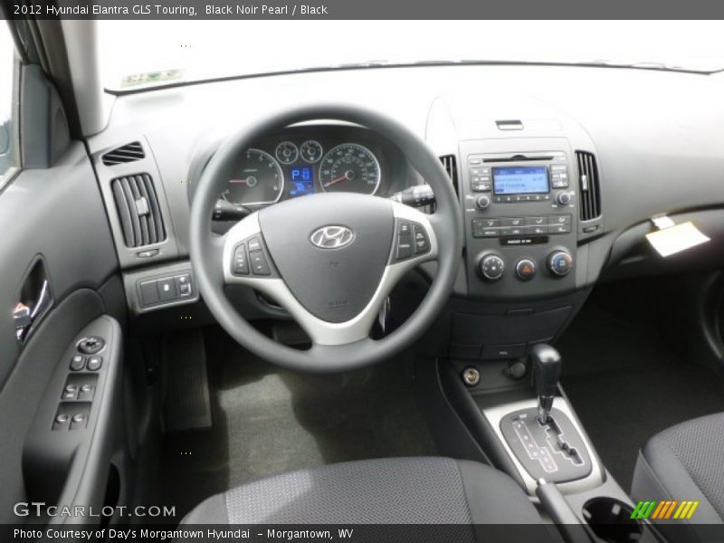 Black Noir Pearl / Black 2012 Hyundai Elantra GLS Touring