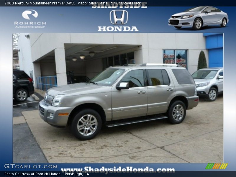 Vapor Silver Metallic / Charcoal Black 2008 Mercury Mountaineer Premier AWD