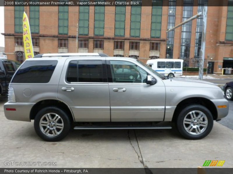 Vapor Silver Metallic / Charcoal Black 2008 Mercury Mountaineer Premier AWD