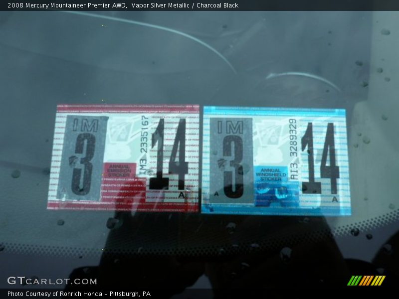 Vapor Silver Metallic / Charcoal Black 2008 Mercury Mountaineer Premier AWD