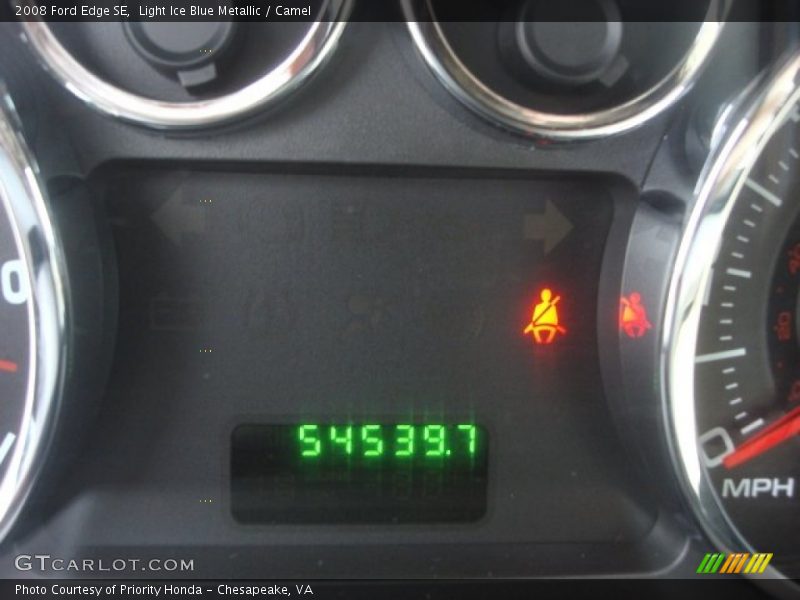 Light Ice Blue Metallic / Camel 2008 Ford Edge SE