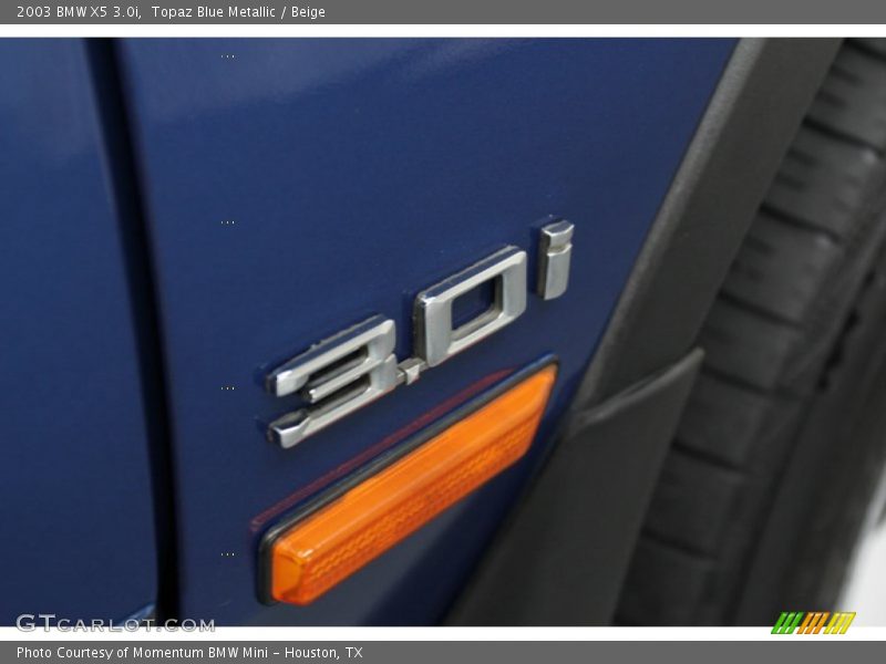 Topaz Blue Metallic / Beige 2003 BMW X5 3.0i