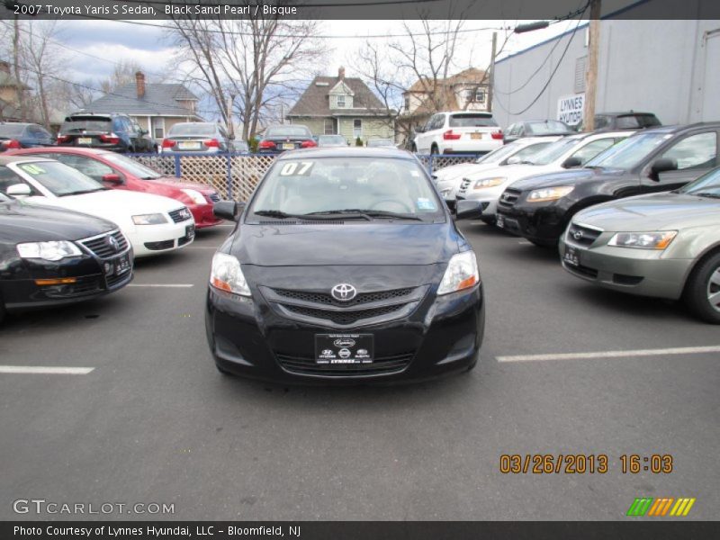 Black Sand Pearl / Bisque 2007 Toyota Yaris S Sedan
