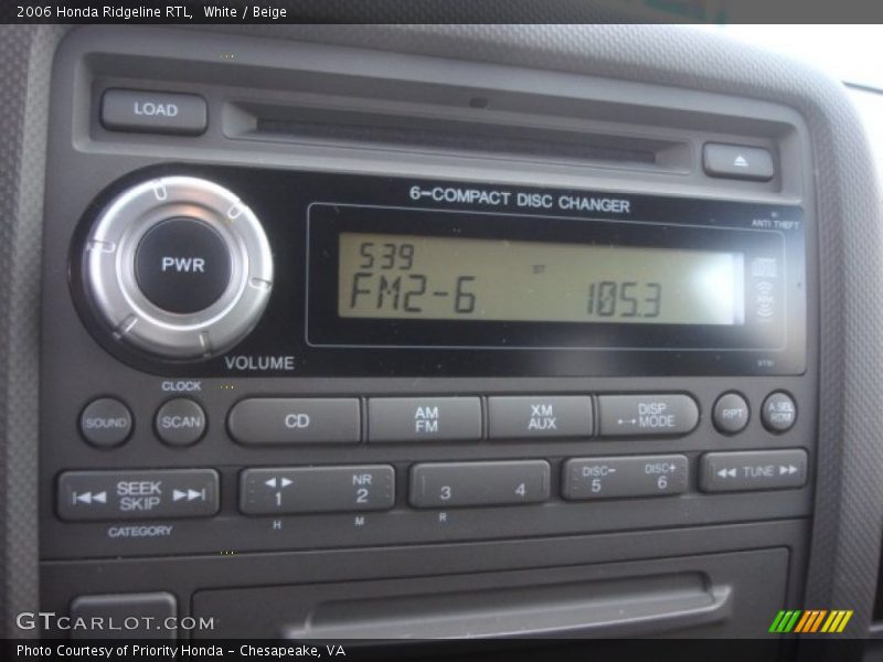 White / Beige 2006 Honda Ridgeline RTL