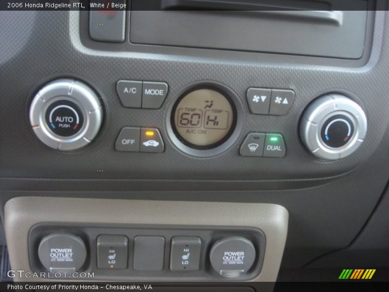 White / Beige 2006 Honda Ridgeline RTL