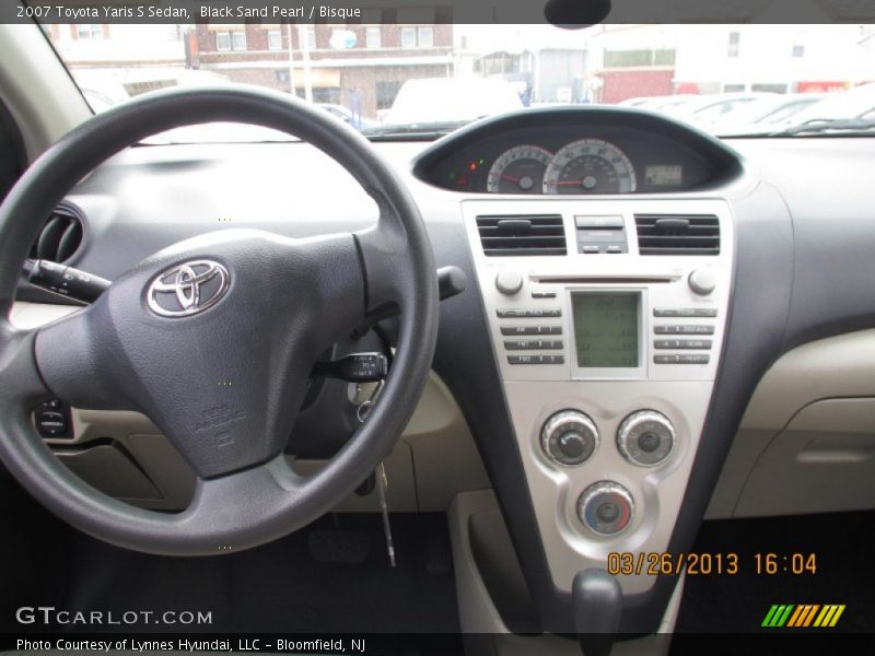 Black Sand Pearl / Bisque 2007 Toyota Yaris S Sedan
