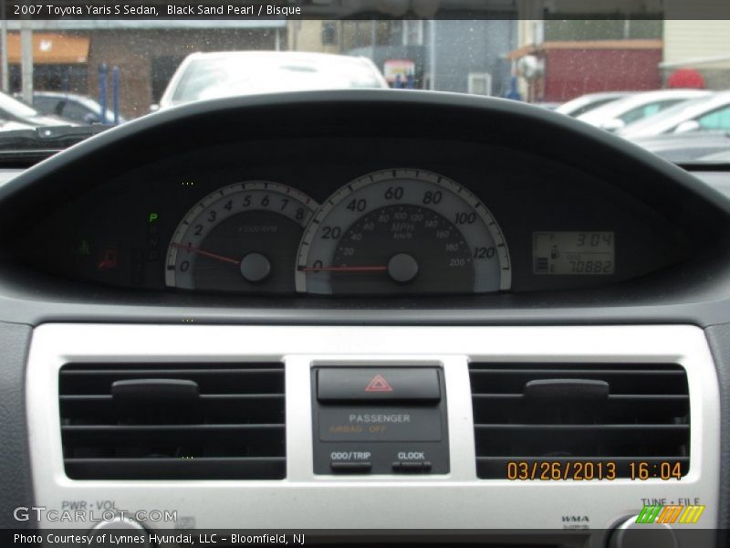 Black Sand Pearl / Bisque 2007 Toyota Yaris S Sedan