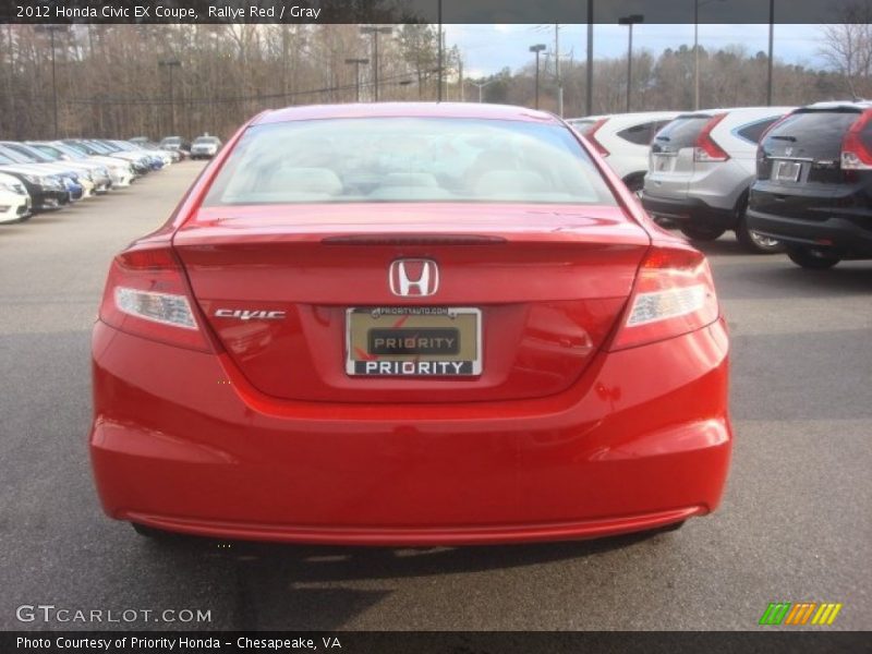 Rallye Red / Gray 2012 Honda Civic EX Coupe