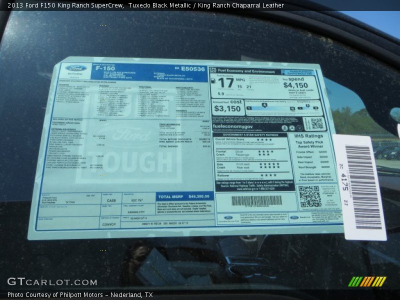 Tuxedo Black Metallic / King Ranch Chaparral Leather 2013 Ford F150 King Ranch SuperCrew