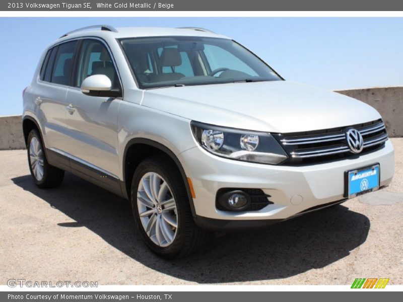 White Gold Metallic / Beige 2013 Volkswagen Tiguan SE