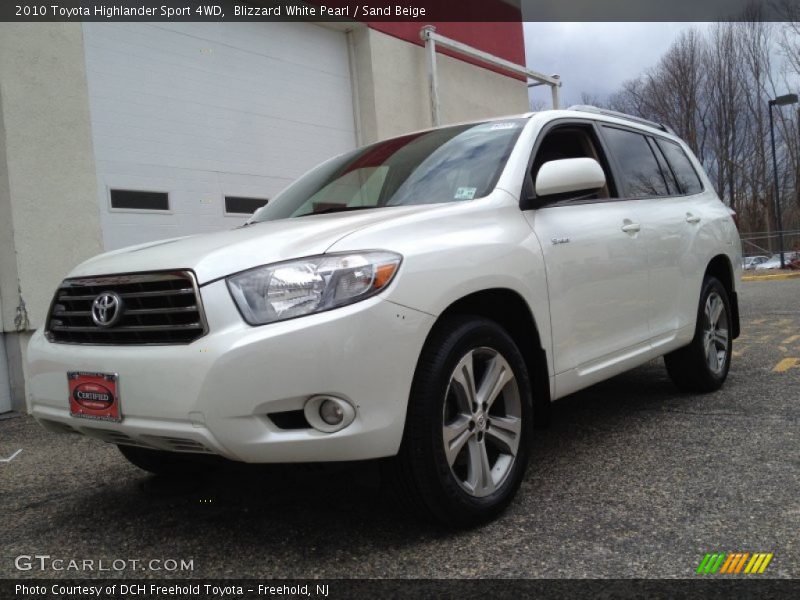 Blizzard White Pearl / Sand Beige 2010 Toyota Highlander Sport 4WD