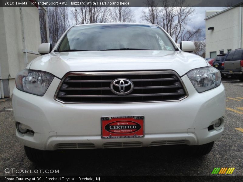 Blizzard White Pearl / Sand Beige 2010 Toyota Highlander Sport 4WD