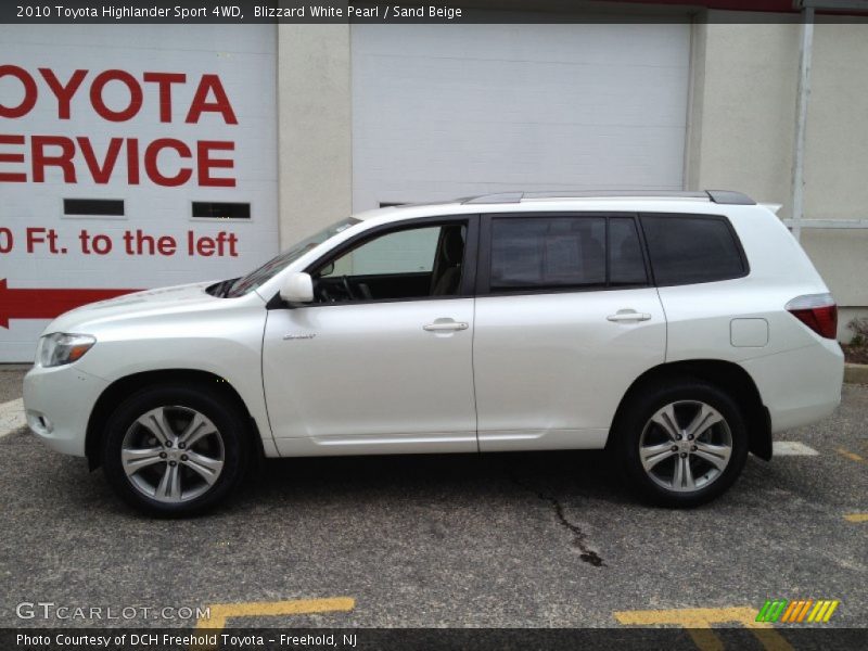 Blizzard White Pearl / Sand Beige 2010 Toyota Highlander Sport 4WD