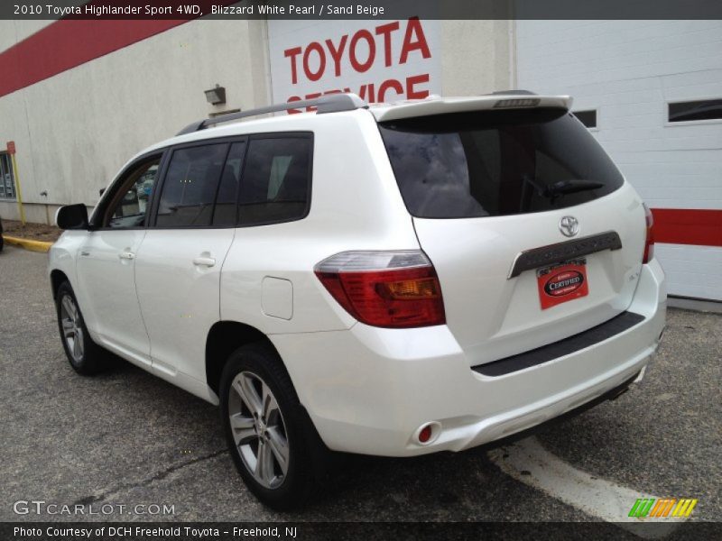 Blizzard White Pearl / Sand Beige 2010 Toyota Highlander Sport 4WD