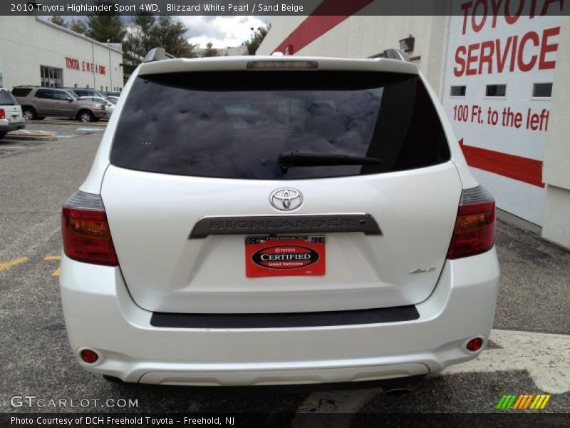 Blizzard White Pearl / Sand Beige 2010 Toyota Highlander Sport 4WD