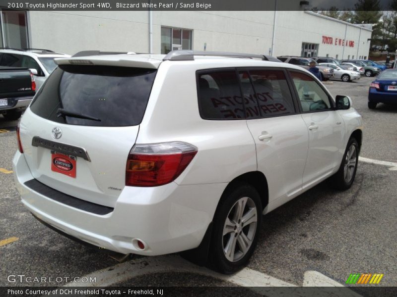 Blizzard White Pearl / Sand Beige 2010 Toyota Highlander Sport 4WD