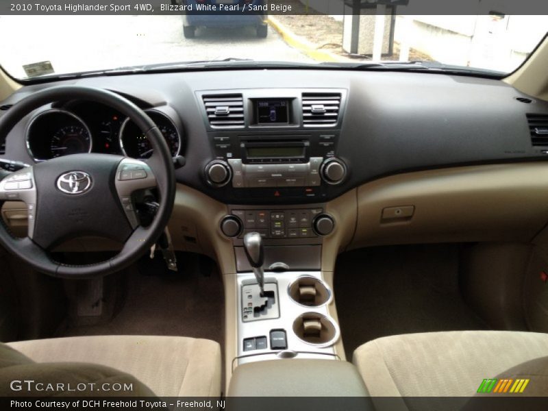 Blizzard White Pearl / Sand Beige 2010 Toyota Highlander Sport 4WD