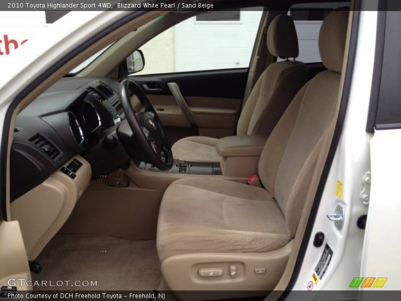 Blizzard White Pearl / Sand Beige 2010 Toyota Highlander Sport 4WD