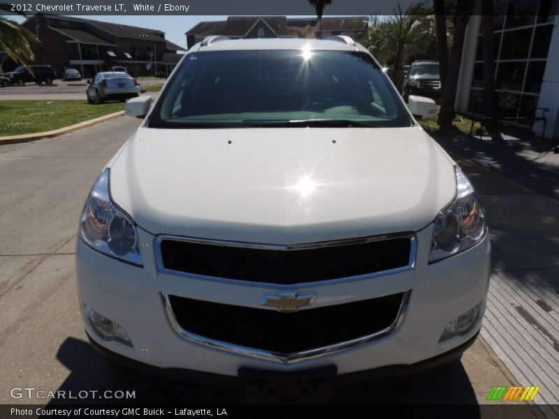 White / Ebony 2012 Chevrolet Traverse LT