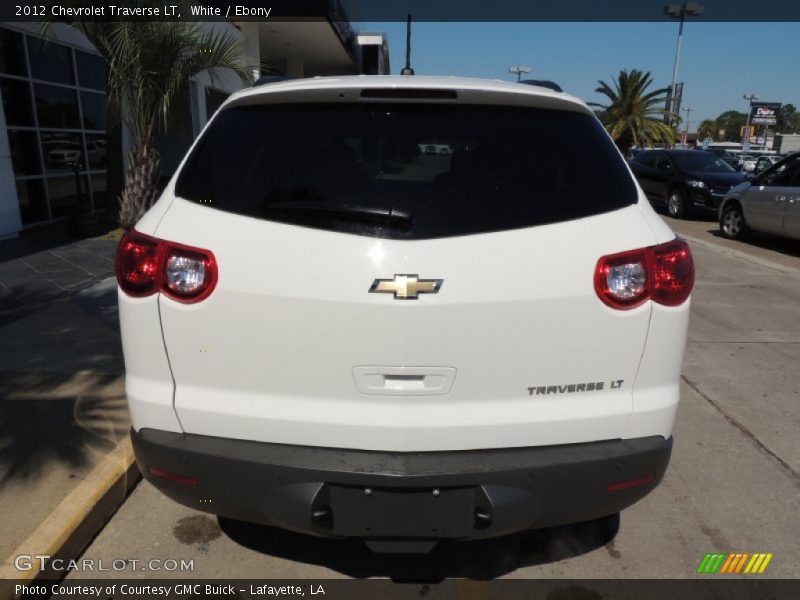 White / Ebony 2012 Chevrolet Traverse LT