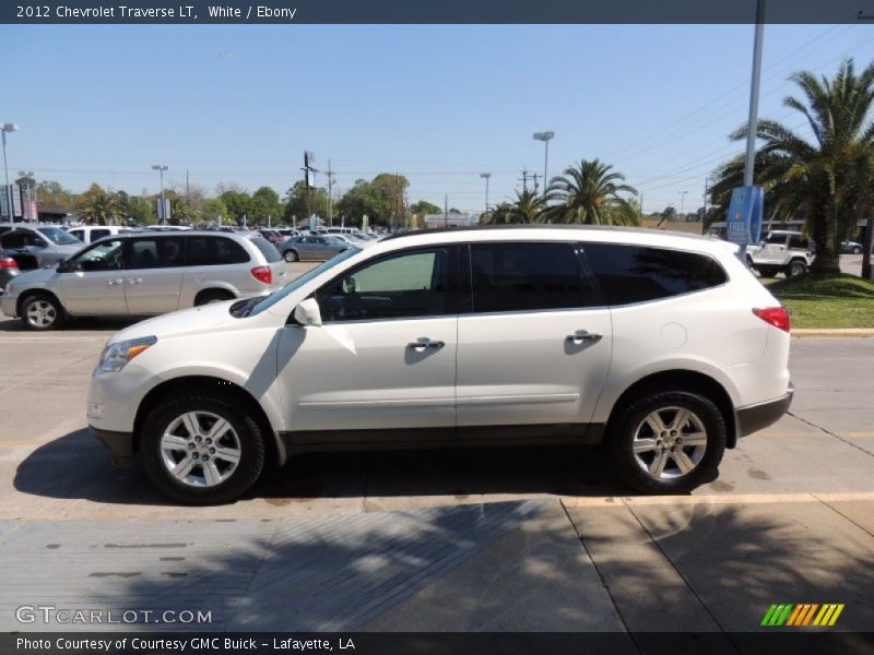 White / Ebony 2012 Chevrolet Traverse LT