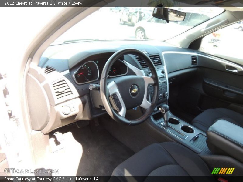 White / Ebony 2012 Chevrolet Traverse LT