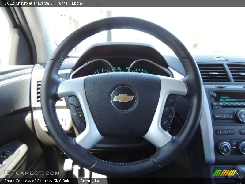 White / Ebony 2012 Chevrolet Traverse LT