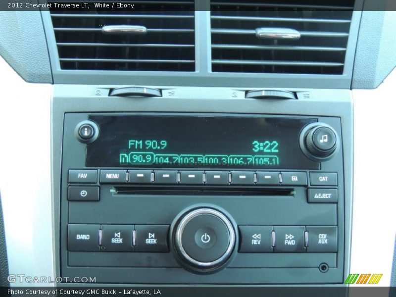 White / Ebony 2012 Chevrolet Traverse LT
