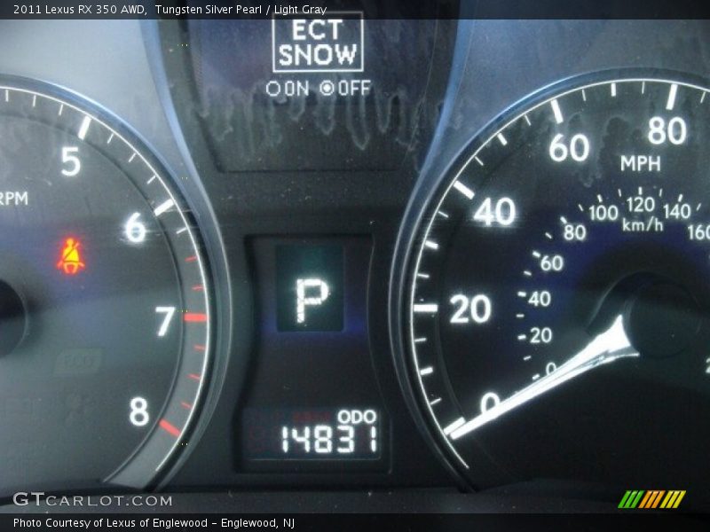 Tungsten Silver Pearl / Light Gray 2011 Lexus RX 350 AWD