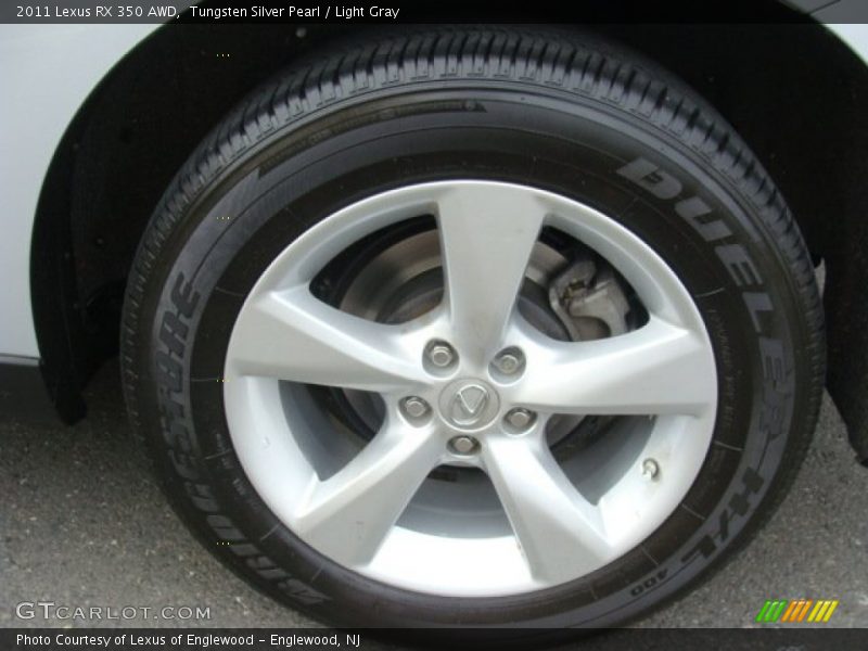 Tungsten Silver Pearl / Light Gray 2011 Lexus RX 350 AWD