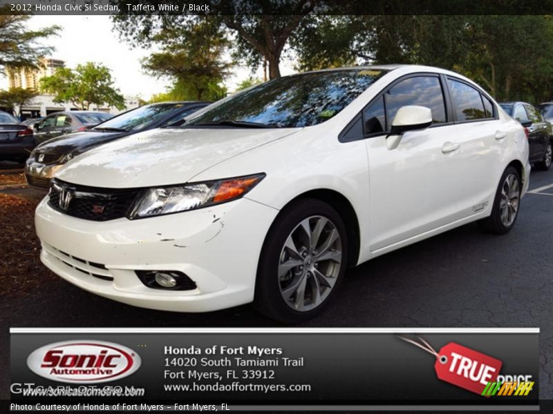 Taffeta White / Black 2012 Honda Civic Si Sedan