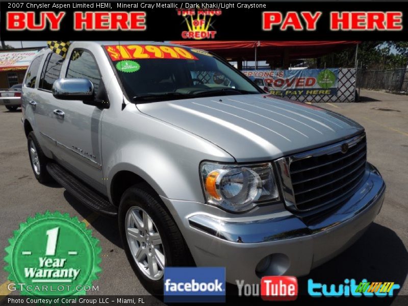 Mineral Gray Metallic / Dark Khaki/Light Graystone 2007 Chrysler Aspen Limited HEMI