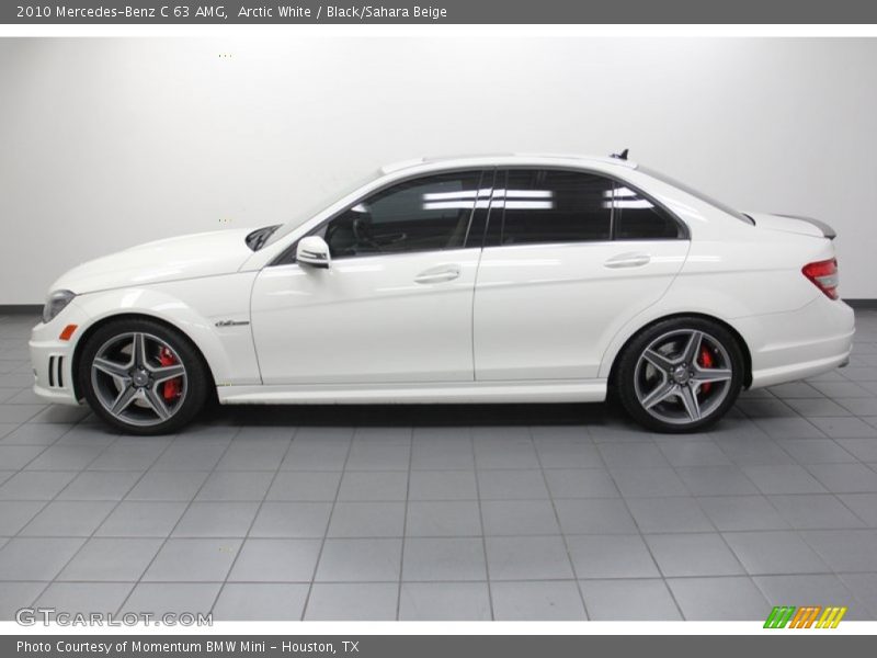 Arctic White / Black/Sahara Beige 2010 Mercedes-Benz C 63 AMG