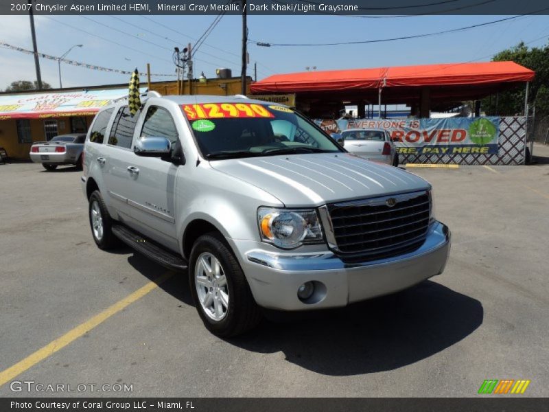 Mineral Gray Metallic / Dark Khaki/Light Graystone 2007 Chrysler Aspen Limited HEMI