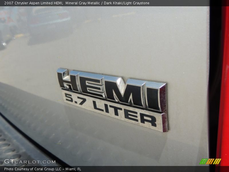 Mineral Gray Metallic / Dark Khaki/Light Graystone 2007 Chrysler Aspen Limited HEMI