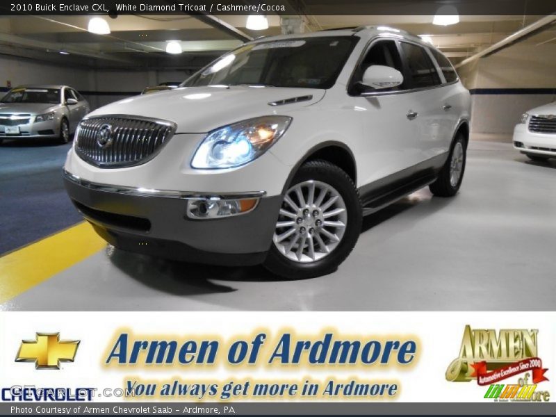White Diamond Tricoat / Cashmere/Cocoa 2010 Buick Enclave CXL
