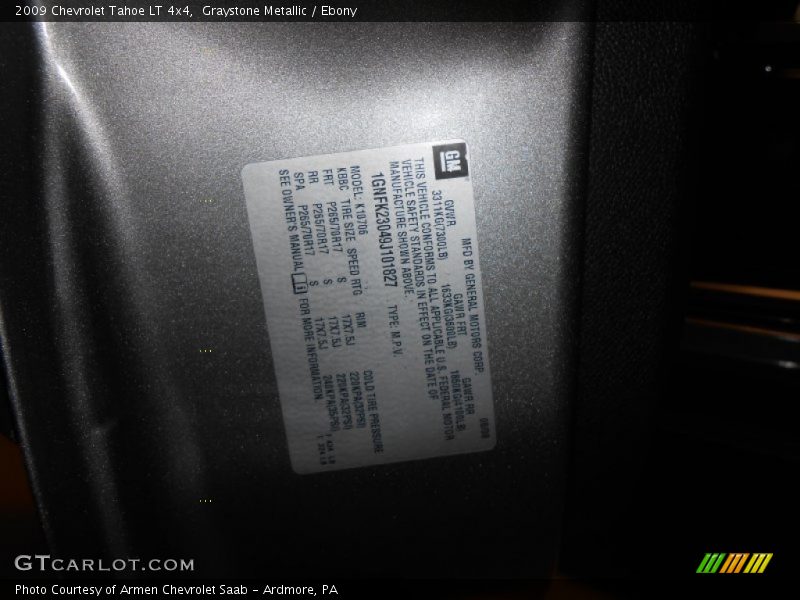 Graystone Metallic / Ebony 2009 Chevrolet Tahoe LT 4x4